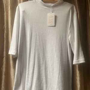 2 pK - Lacozy Women's Mock Turtle Neck Tops Half Sleeve Cute Plain T